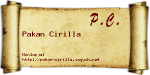 Pakan Cirilla névjegykártya